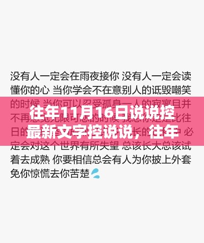 往年11月16日文字控说说产品全面评测介绍与热门说说控内容回顾