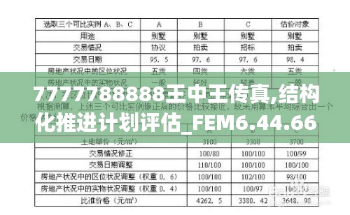 7777788888王中王传真,结构化推进计划评估_FEM6.44.66动感版