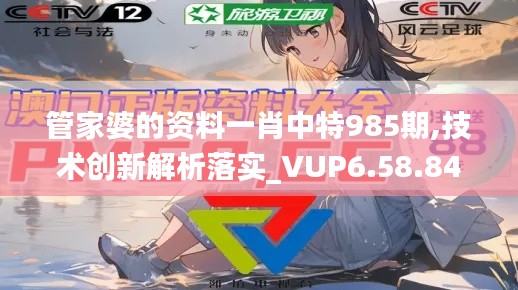 管家婆的资料一肖中特985期,技术创新解析落实_VUP6.58.84旅行版