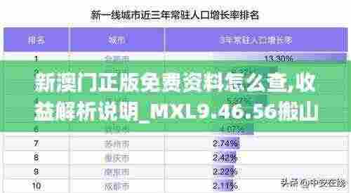 新澳门正版免费资料怎么查,收益解析说明_MXL9.46.56搬山境