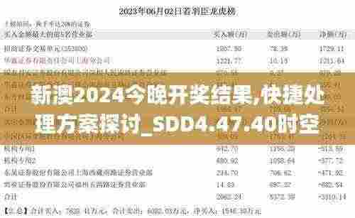 新澳2024今晚开奖结果,快捷处理方案探讨_SDD4.47.40时空版
