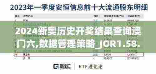 2024新奥历史开奖结果查询澳门六,数据管理策略_JOR1.58.68媒体版