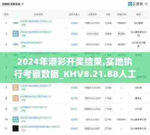 2024年港彩开奖结果,实地执行考察数据_KHV8.21.88人工智能版