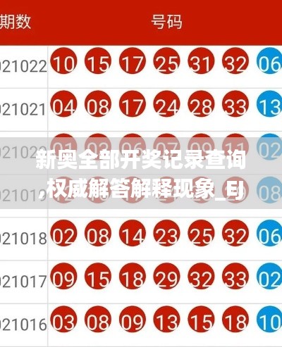 新奥全部开奖记录查询,权威解答解释现象_EJA4.20.50活现版