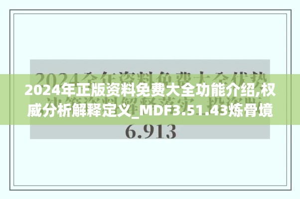 2024年正版资料免费大全功能介绍,权威分析解释定义_MDF3.51.43炼骨境