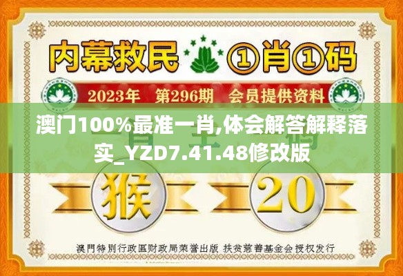 澳门100%最准一肖,体会解答解释落实_YZD7.41.48修改版
