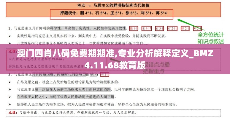 澳门四肖八码免费期期准,专业分析解释定义_BMZ4.11.68教育版