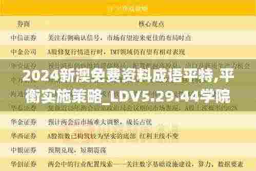 2024新澳免费资料成语平特,平衡实施策略_LDV5.29.44学院版
