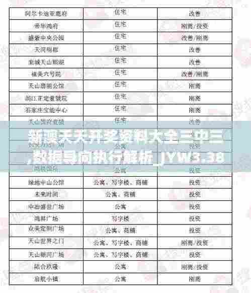 新澳天天开奖资料大全三中三,数据导向执行解析_JYW3.38.51掌中版
