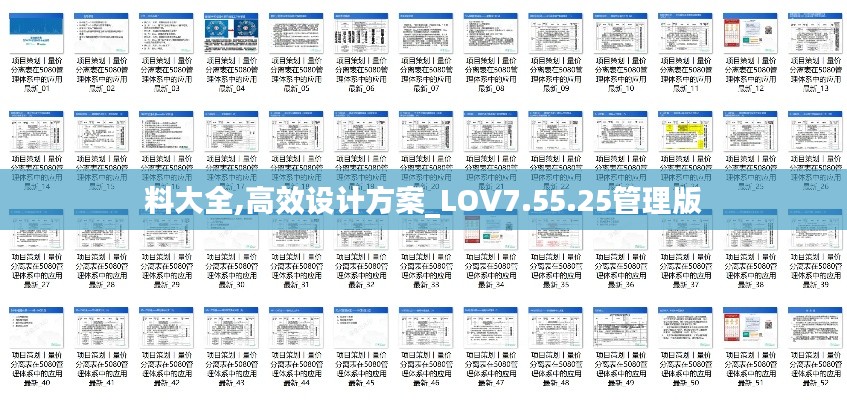 料大全,高效设计方案_LOV7.55.25管理版