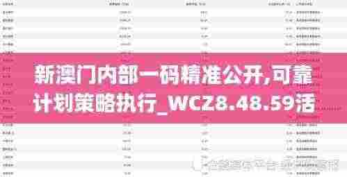 新澳门内部一码精准公开,可靠计划策略执行_WCZ8.48.59活力版