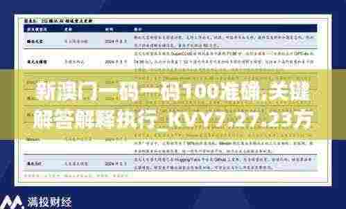新澳门一码一码100准确,关键解答解释执行_KVY7.27.23方案版