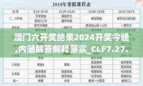 澳门六开奖结果2024开奖今晚,内涵解答解释落实_CLF7.27.44风尚版