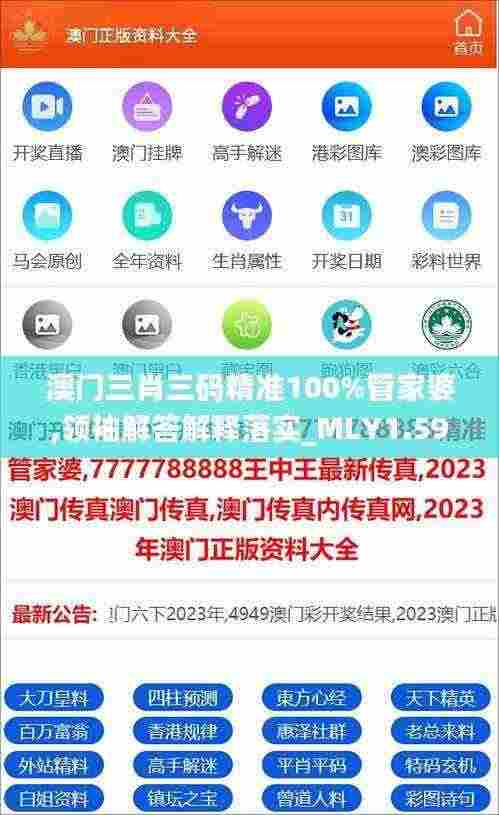 澳门三肖三码精准100%管家婆,领袖解答解释落实_MLY1.59.62通玄境