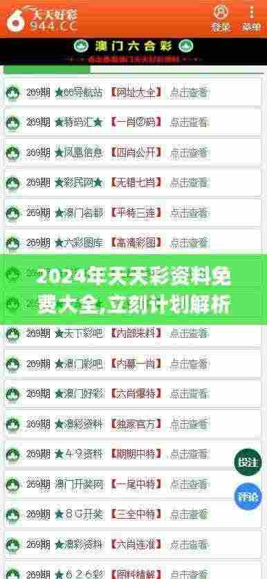 2024年天天彩资料免费大全,立刻计划解析响应_QCP7.66.28炼皮境