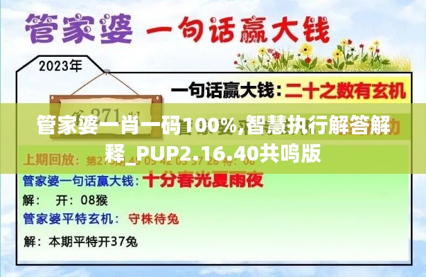 管家婆一肖一码100%,智慧执行解答解释_PUP2.16.40共鸣版
