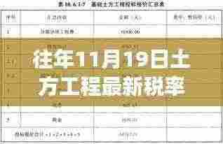 往年11月19日土方工程最新税率深度解析,特性、体验、竞品对比与全面解读报告
