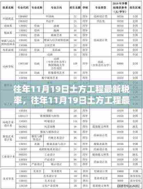 往年11月19日土方工程最新税率深度解析,特性、体验、竞品对比与全面解读报告