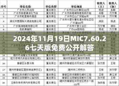 2024年11月19日MIC7.60.26七天版免费公开解答