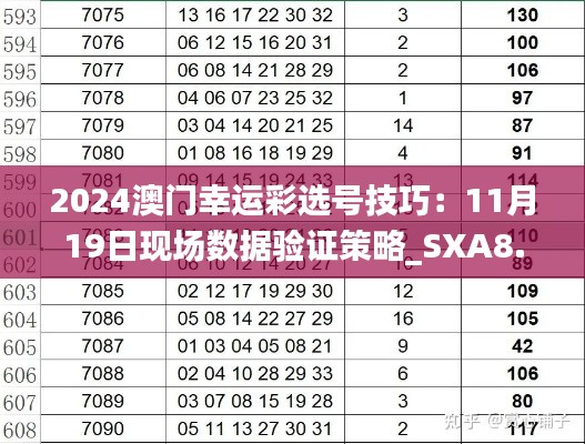 2024澳门幸运彩选号技巧:11月19日现场数据验证策略_SXA8.42.62公积板