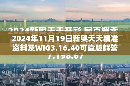 2024年11月19日新奥天天精准资料及WIG3.16.40可靠版解答与实施