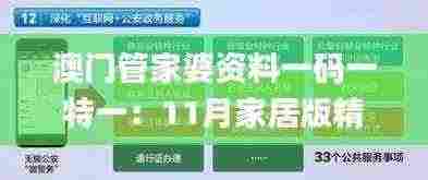 澳门管家婆资料一码一特一:11月家居版精细化策略分析_ENI1.29.30