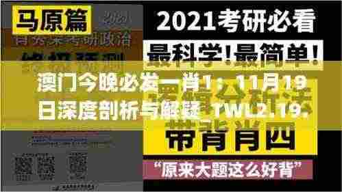 澳门今晚必发一肖1:11月19日深度剖析与解疑_TWL2.19.48先锋版