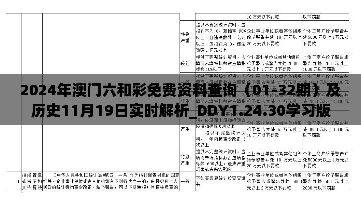 2024年澳门六和彩免费资料查询(01-32期)及历史11月19日实时解析_DDY1.24.30学习版