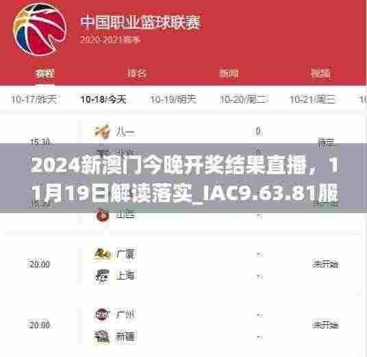 2024新澳门今晚开奖结果直播,11月19日解读落实_IAC9.63.81服务器版