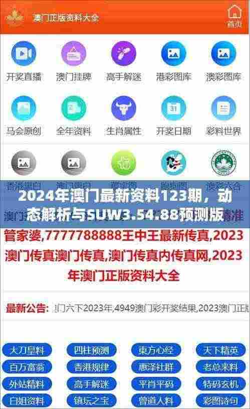 2024年澳门最新资料123期，动态解析与SUW3.54.88预测版