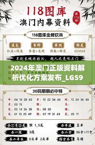 2024年澳门正版资料解析优化方案发布_LGS9.65.57解谜版