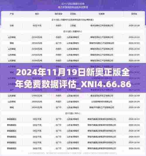 2024年11月19日新奥正版全年免费数据评估_XNI4.66.86极限版