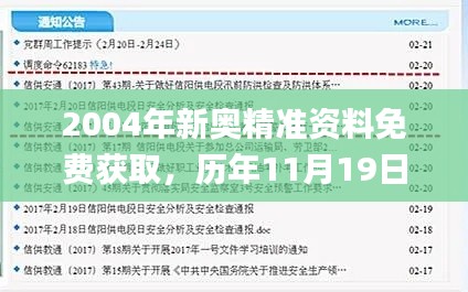 2004年新奥精准资料免费获取,历年11月19日多级安全方案_JZU2.74.92大师版