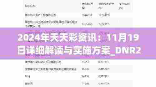 2024年天天彩资讯:11月19日详细解读与实施方案_DNR2.29.91乐享版