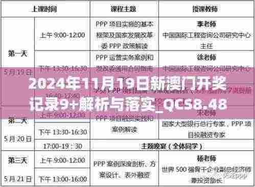 2024年11月19日新澳门开奖记录9+解析与落实_QCS8.48.24原创版
