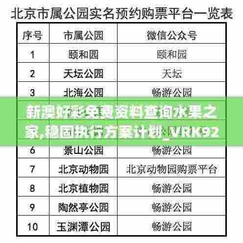 新澳好彩免费资料查询水果之家,稳固执行方案计划_VRK92.500确认版