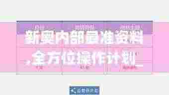 新奥内部最准资料,全方位操作计划_QBG92.822编辑版