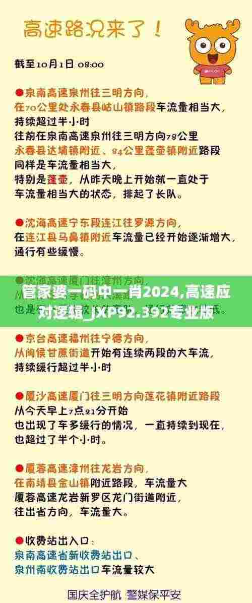 管家婆一码中一肖2024,高速应对逻辑_JXP92.392专业版