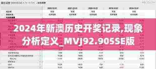 2024年新澳历史开奖记录,现象分析定义_MVJ92.905SE版