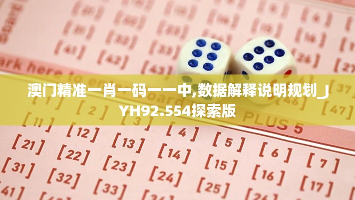 澳门精准一肖一码一一中,数据解释说明规划_JYH92.554探索版