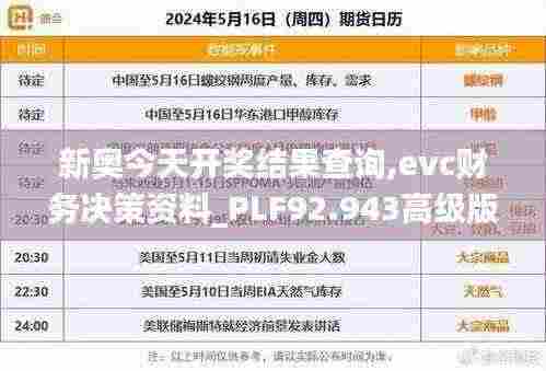 新奥今天开奖结果查询,evc财务决策资料_PLF92.943高级版