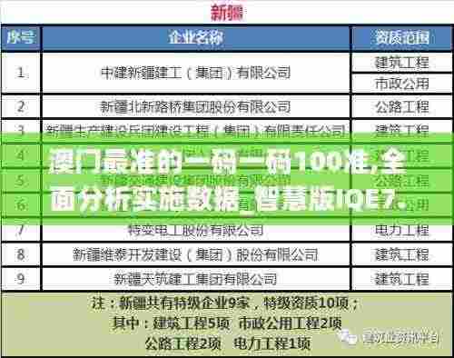 澳门最准的一码一码100准,全面分析实施数据_智慧版IQE7.20