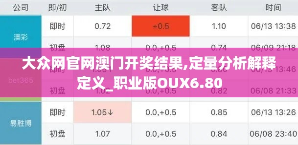 大众网官网澳门开奖结果,定量分析解释定义_职业版OUX6.80