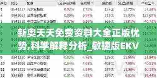 新奥天天免费资料大全正版优势,科学解释分析_敏捷版EKV7.50