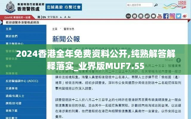 2024香港全年免费资料公开,纯熟解答解释落实_业界版MUF7.55
