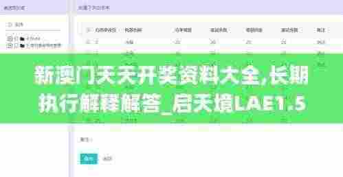 新澳门天天开奖资料大全,长期执行解释解答_启天境LAE1.52