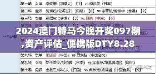 2024澳门特马今晚开奖097期,资产评估_便携版DTY8.28