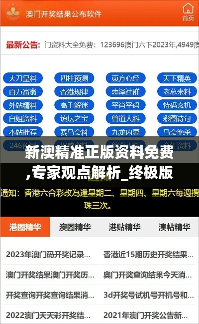 新澳精准正版资料免费,专家观点解析_终极版PZN7.26