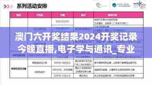 澳门六开奖结果2024开奖记录今晚直播,电子学与通讯_专业版EQG6.71