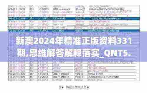 新澳2024年精准正版资料331期,思维解答解释落实_QNT5.50